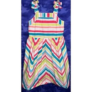 Janie and Jack Poolside Palms Chevron Striped Sleeveless Sun Dress Size 6